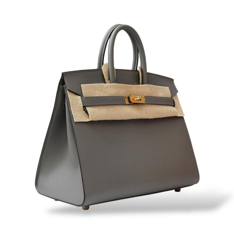 Hermes Birkin 25 Gris Meyer Veau Madame GHW – Bild 5